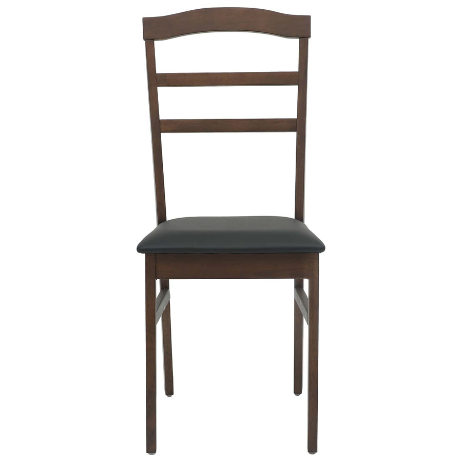 Eetkamerstoel 2 Pcs Massief Rubberhout Lichtbruin en zwart