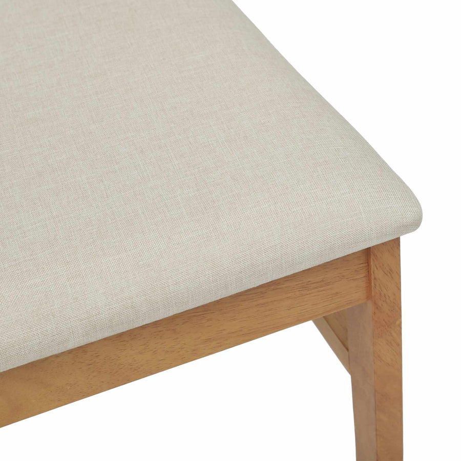 Eetkamerstoel 2 Pcs Massief Rubberhout Natuurlijk en licht