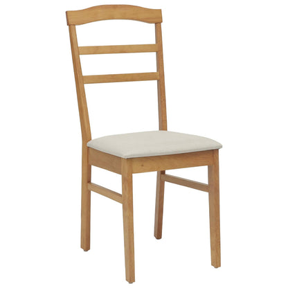 Eetkamerstoel 2 Pcs Massief Rubberhout Natuurlijk en licht