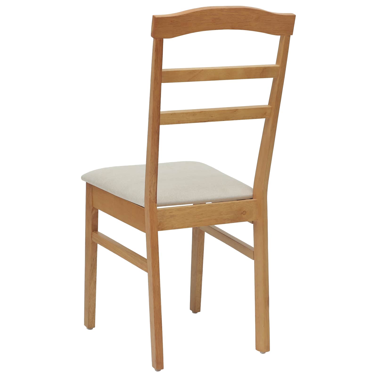 Eetkamerstoel 2 Pcs Massief Rubberhout Natuurlijk en licht