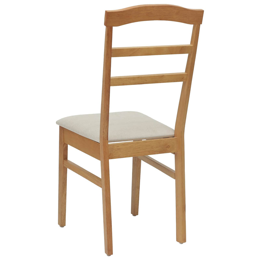Eetkamerstoel 2 Pcs Massief Rubberhout Natuurlijk en licht