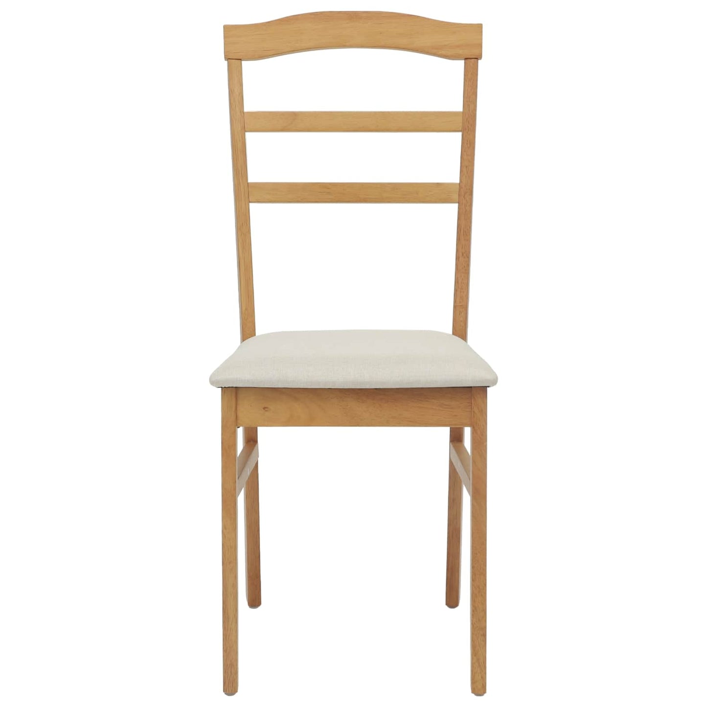 Eetkamerstoel 2 Pcs Massief Rubberhout Natuurlijk en licht
