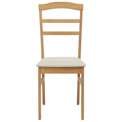 Eetkamerstoel 2 Pcs Massief Rubberhout Natuurlijk en licht