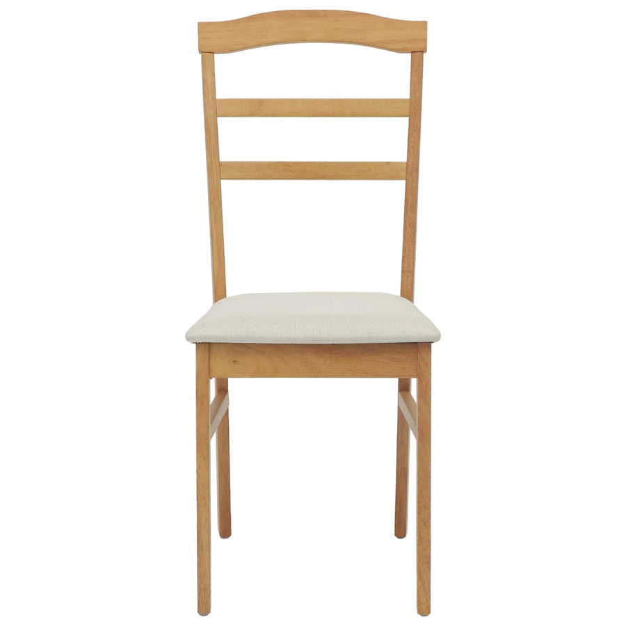 Eetkamerstoel 2 Pcs Massief Rubberhout Natuurlijk en licht