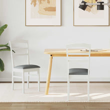 Eetkamerstoel 2 pcs Wit en Grijs Massief Hout
