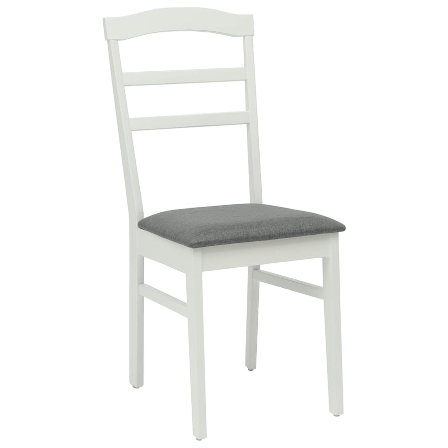 Eetkamerstoel 2 pcs Wit en Grijs Massief Hout
