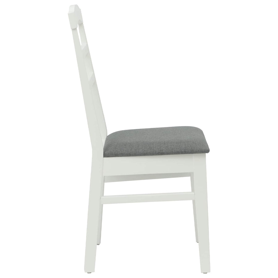 Eetkamerstoel 2 pcs Wit en Grijs Massief Hout