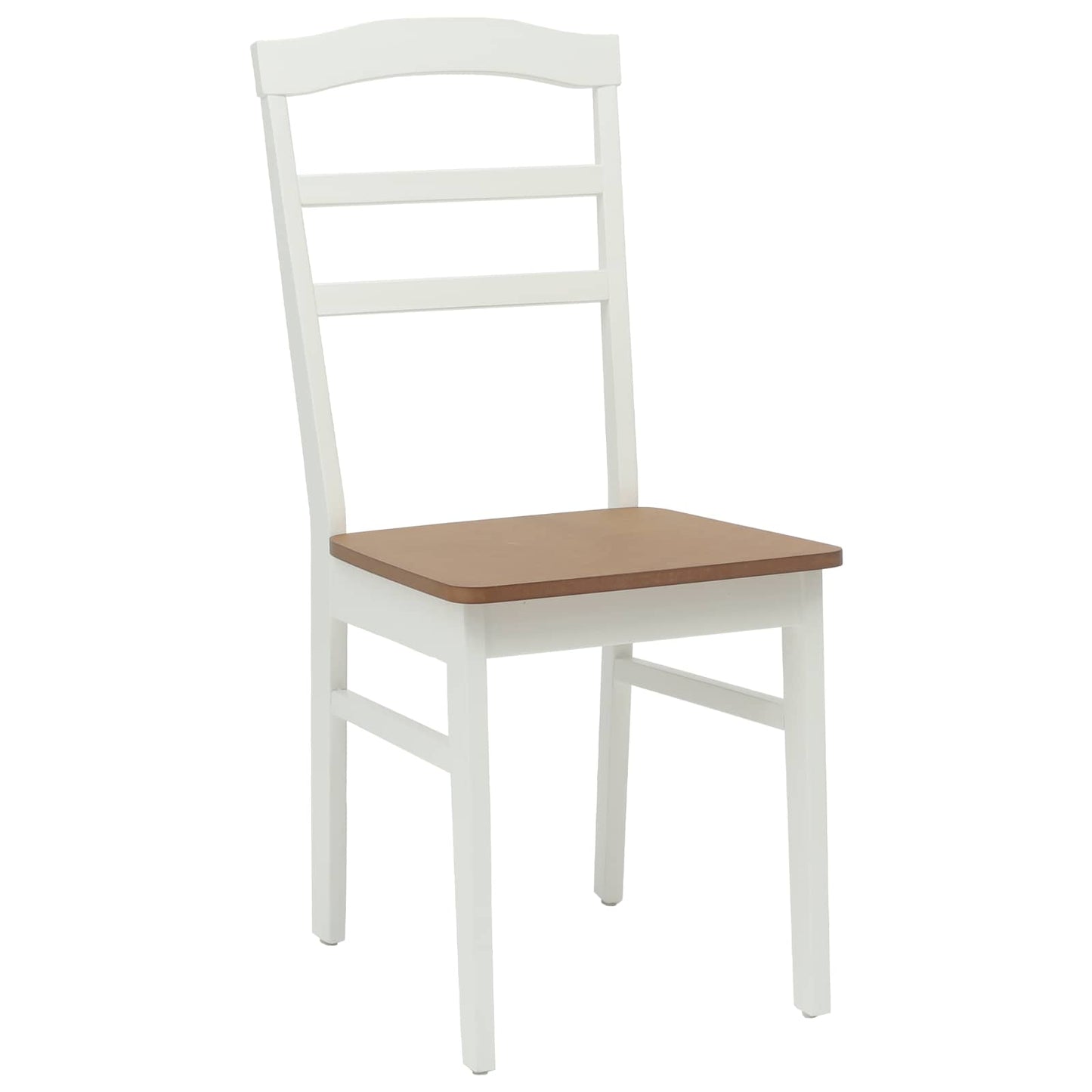Eetkamerstoel 2 pcs Wit en Natuurlijk Massief Hout