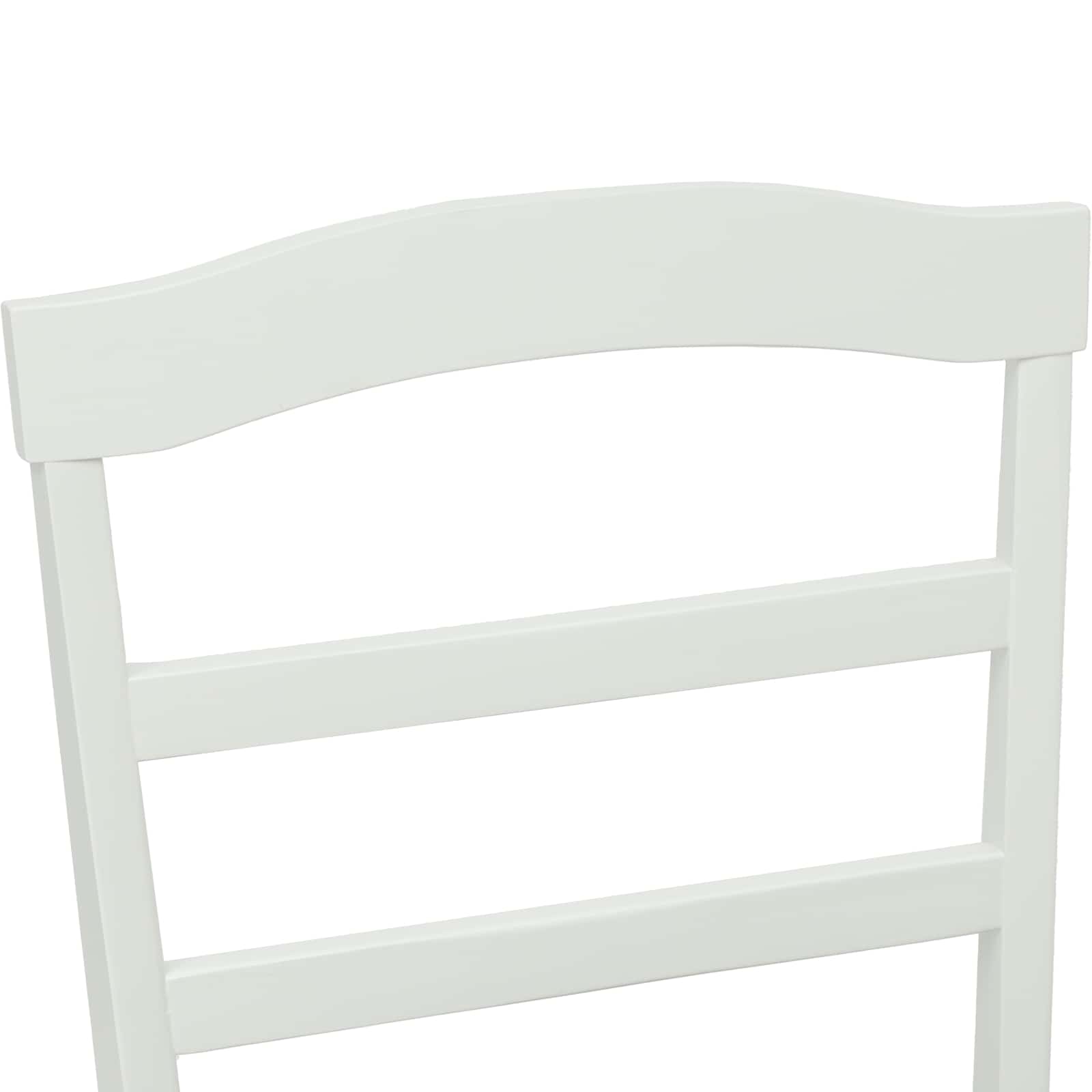 Eetkamerstoel 2 Pcs Massief Rubberhout Wit
