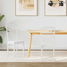 Eetkamerstoel 2 Pcs Massief Rubberhout Wit