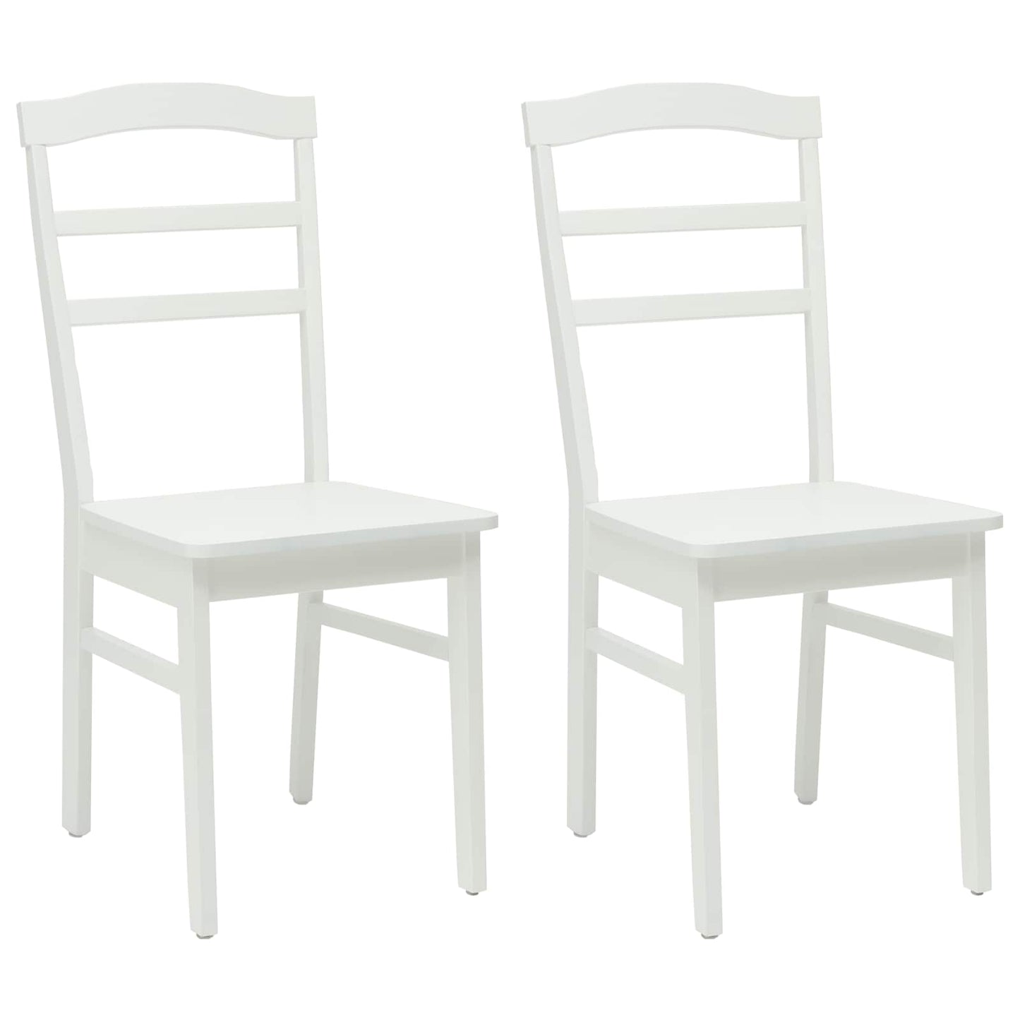 Eetkamerstoel 2 Pcs Massief Rubberhout Wit