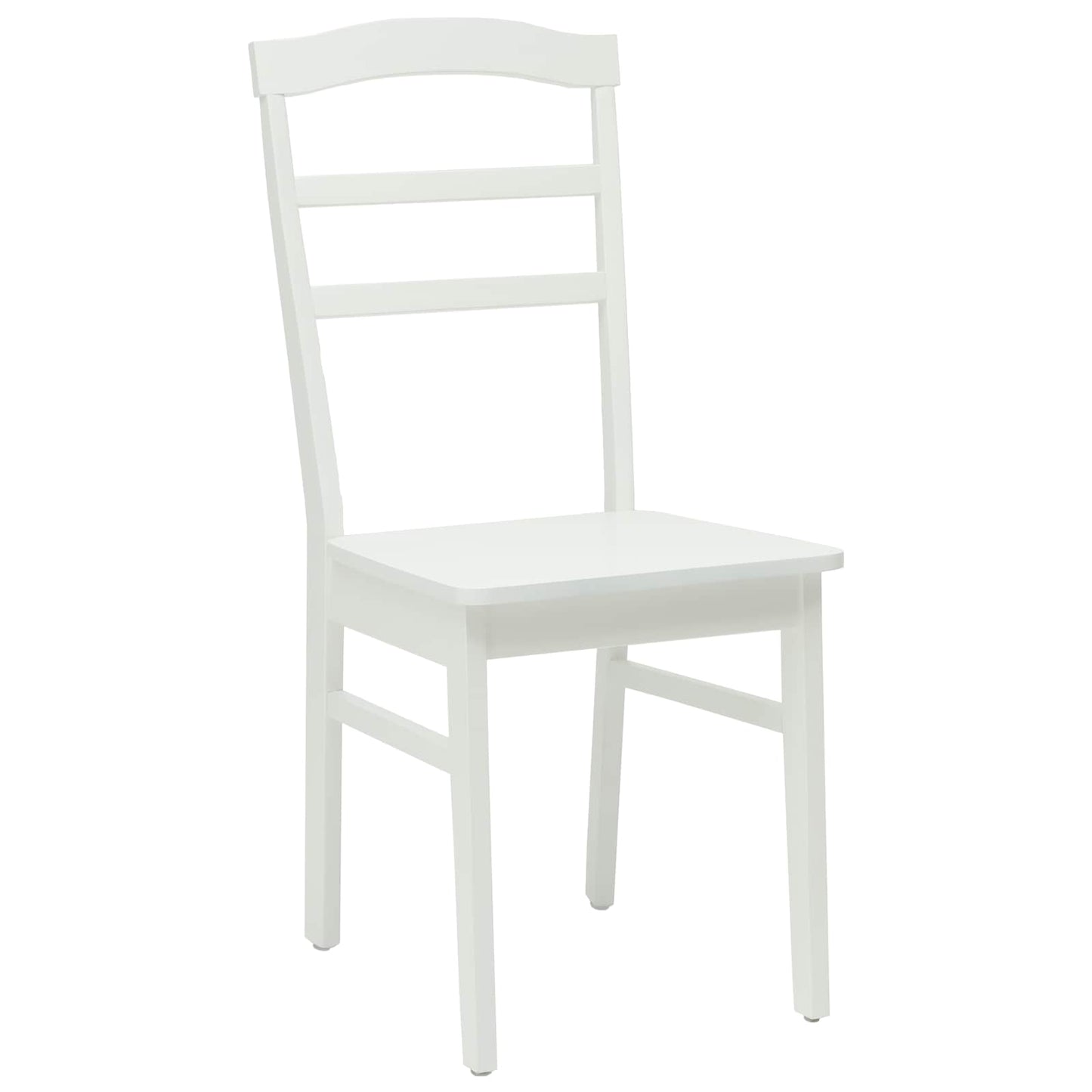 Eetkamerstoel 2 Pcs Massief Rubberhout Wit