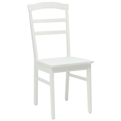 Eetkamerstoel 2 Pcs Massief Rubberhout Wit