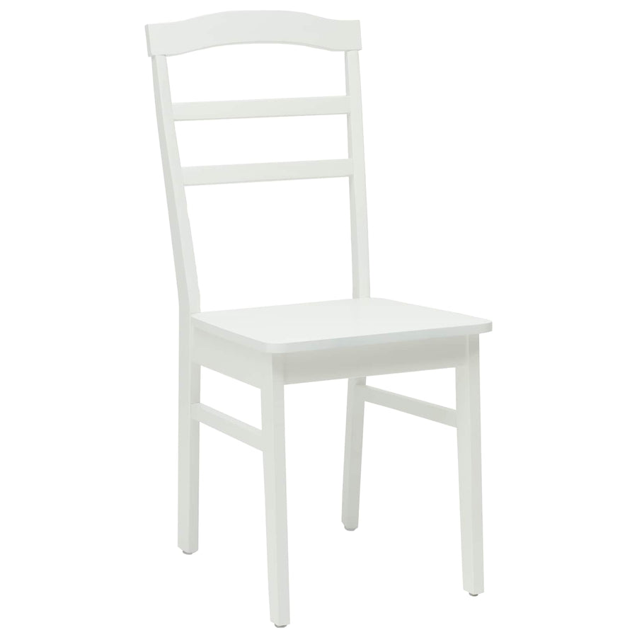Eetkamerstoel 2 Pcs Massief Rubberhout Wit