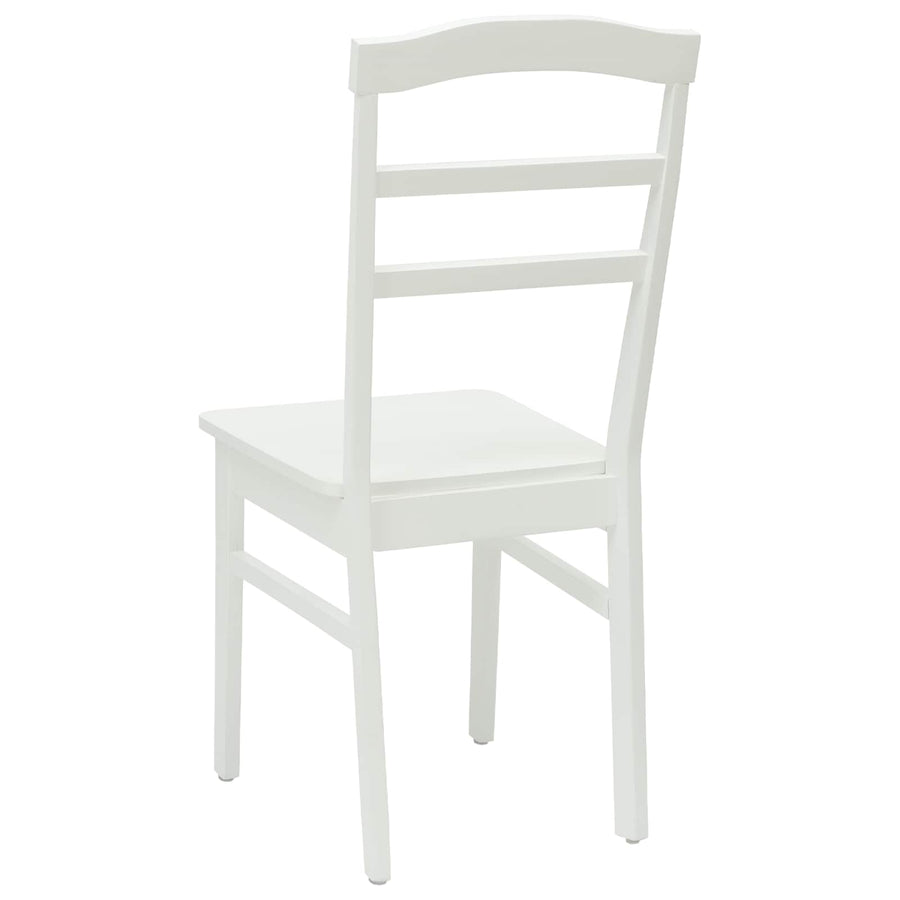 Eetkamerstoel 2 Pcs Massief Rubberhout Wit