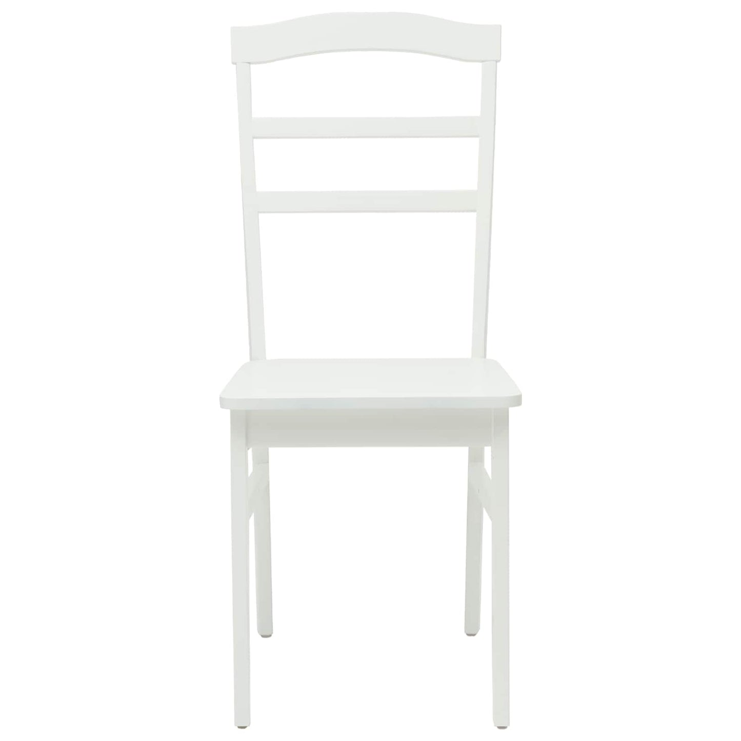 Eetkamerstoel 2 Pcs Massief Rubberhout Wit