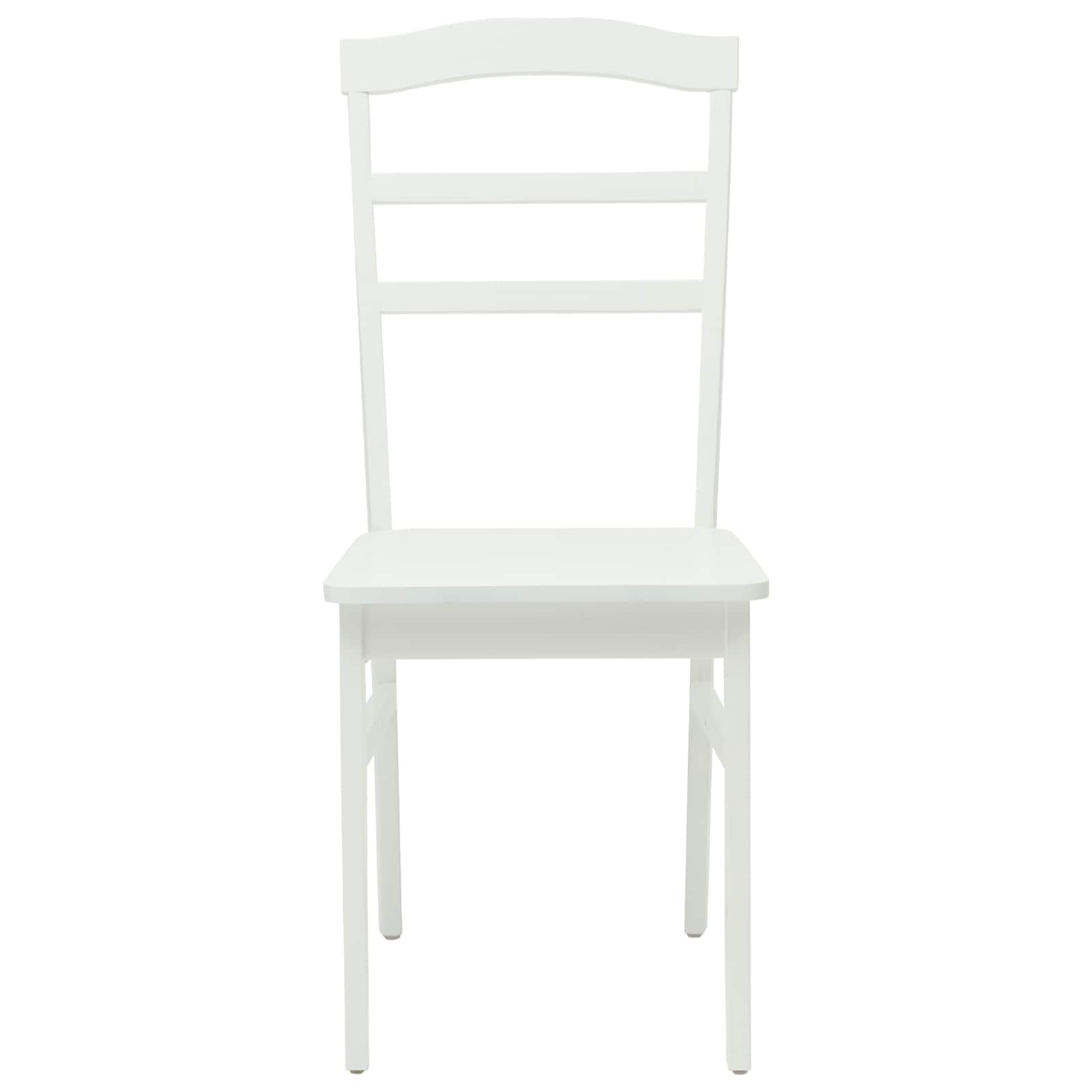 Eetkamerstoel 2 Pcs Massief Rubberhout Wit