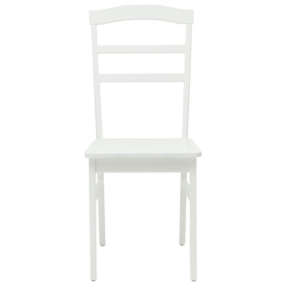 Eetkamerstoel 2 Pcs Massief Rubberhout Wit