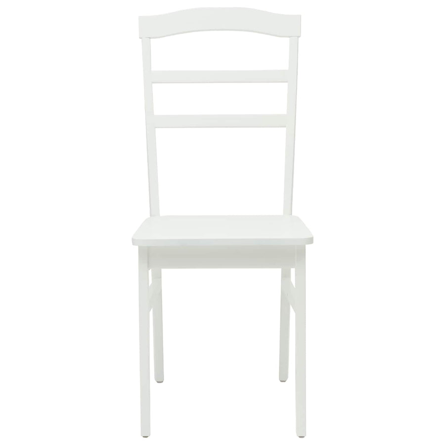 Eetkamerstoel 2 Pcs Massief Rubberhout Wit
