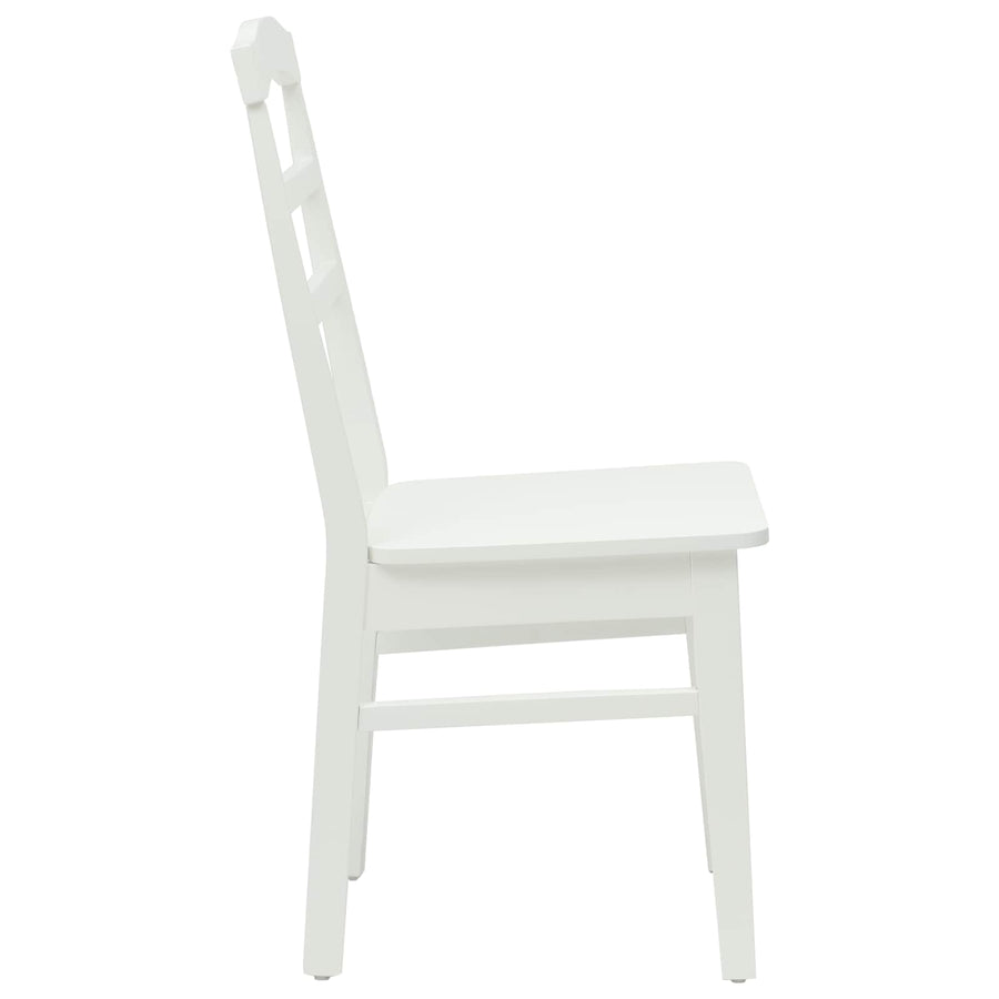 Eetkamerstoel 2 Pcs Massief Rubberhout Wit