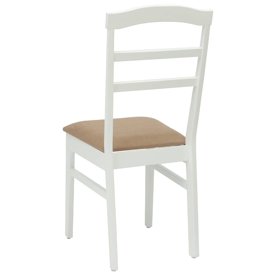 Eetkamerstoel 2 Pcs Massief Rubberhout Wit en bruin
