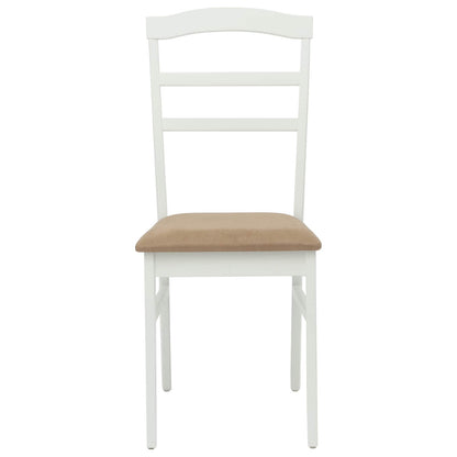 Eetkamerstoel 2 Pcs Massief Rubberhout Wit en bruin