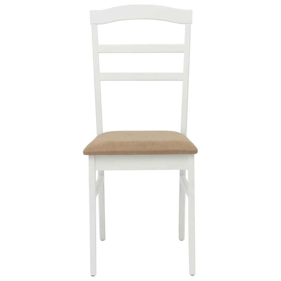 Eetkamerstoel 2 Pcs Massief Rubberhout Wit en bruin