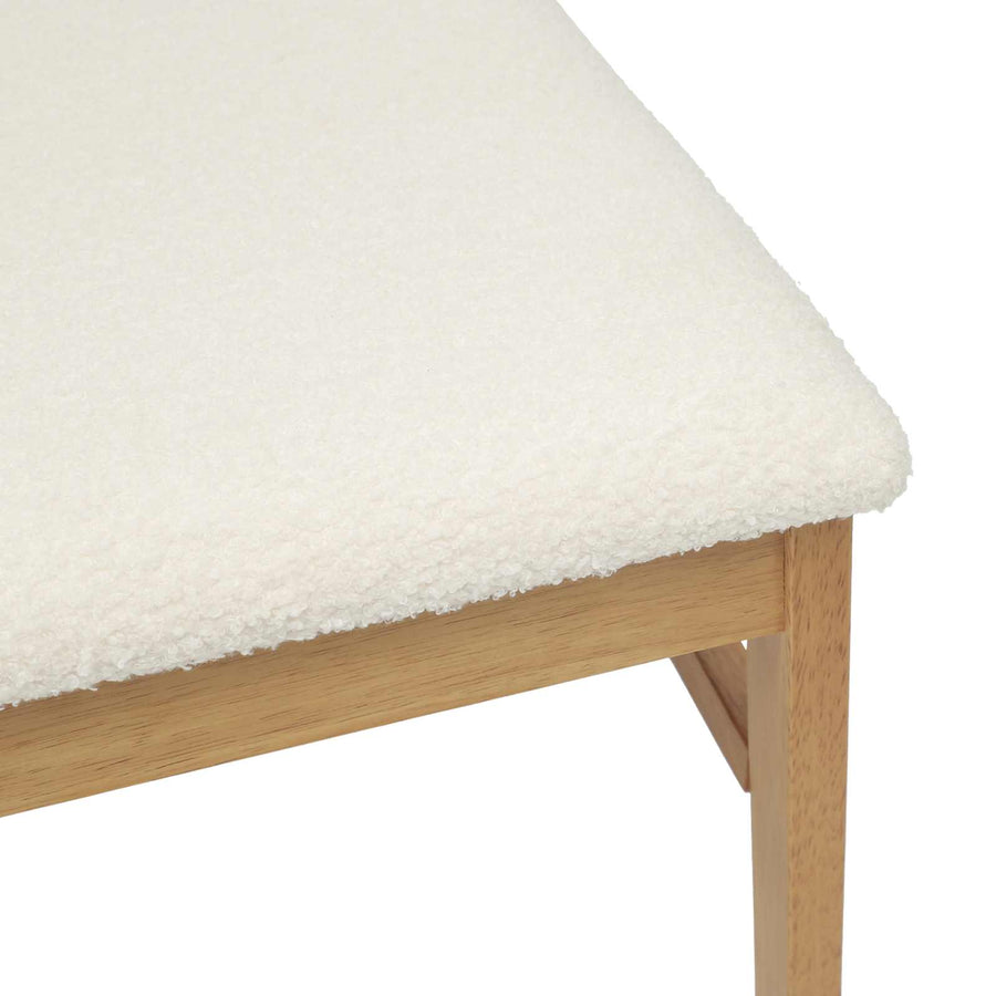 Eetkamerstoel 2 Pcs En Licht Massief Rubberhout Natuurlijk en wit