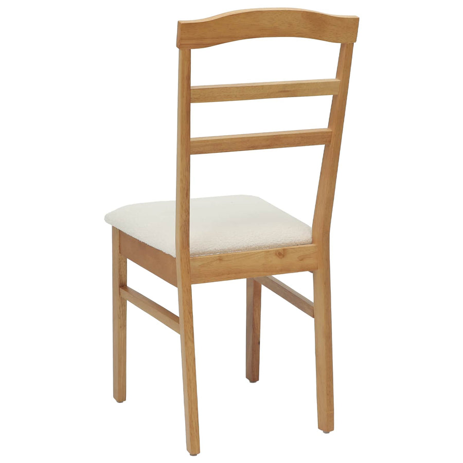 Eetkamerstoel 2 Pcs En Licht Massief Rubberhout Natuurlijk en wit