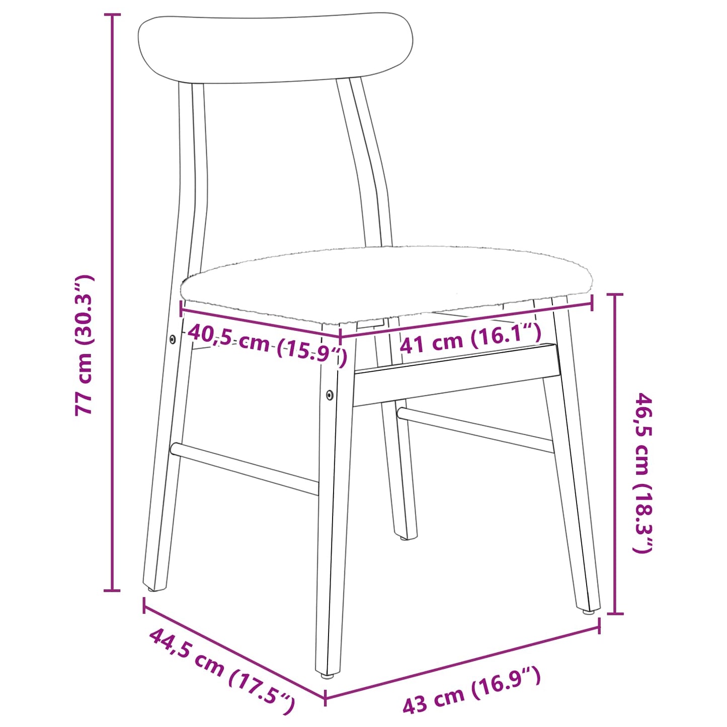 Eetkamerstoel 2 Pcs En Licht Massief Rubberhout Natuurlijk en wit