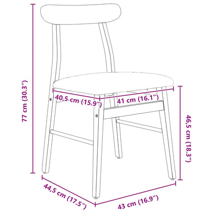 Eetkamerstoel 2 Pcs En Licht Massief Rubberhout Natuurlijk en wit
