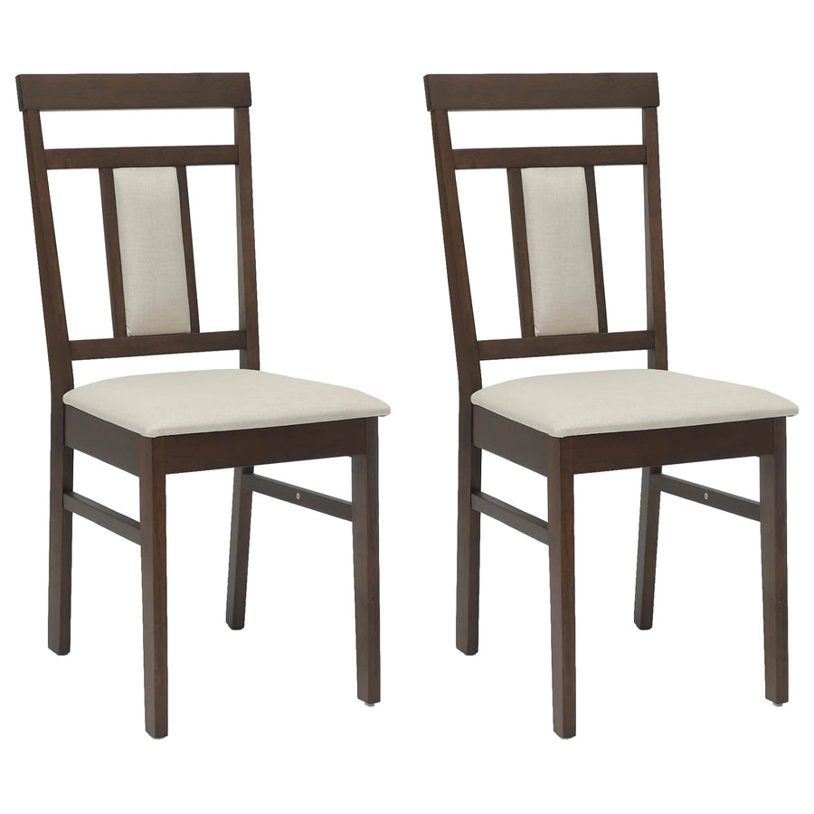 Eetkamerstoel 2 Pcs Massief Rubberhout Lichtbruin en licht