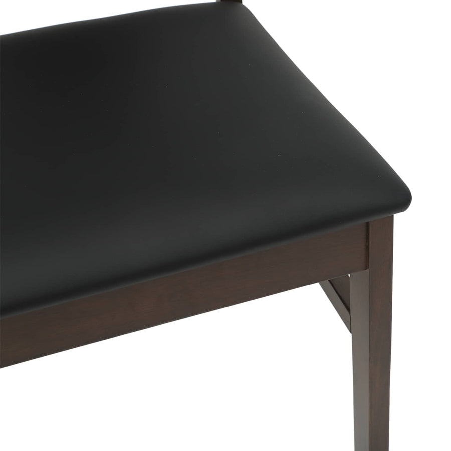 Eetkamerstoel 2 Pcs Massief Rubberhout Lichtbruin en zwart