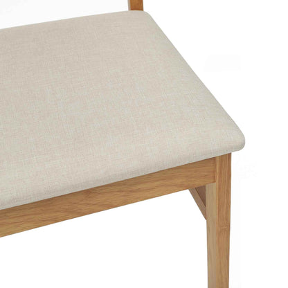 Eetkamerstoel 2 Pcs Massief Rubberhout Natuurlijk en licht