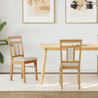 Dining Chair 2 pcs Natural and Light Solid Rubberwood