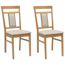 Eetkamerstoel 2 Pcs Massief Rubberhout Natuurlijk en licht