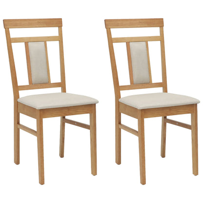 Eetkamerstoel 2 Pcs Massief Rubberhout Natuurlijk en licht