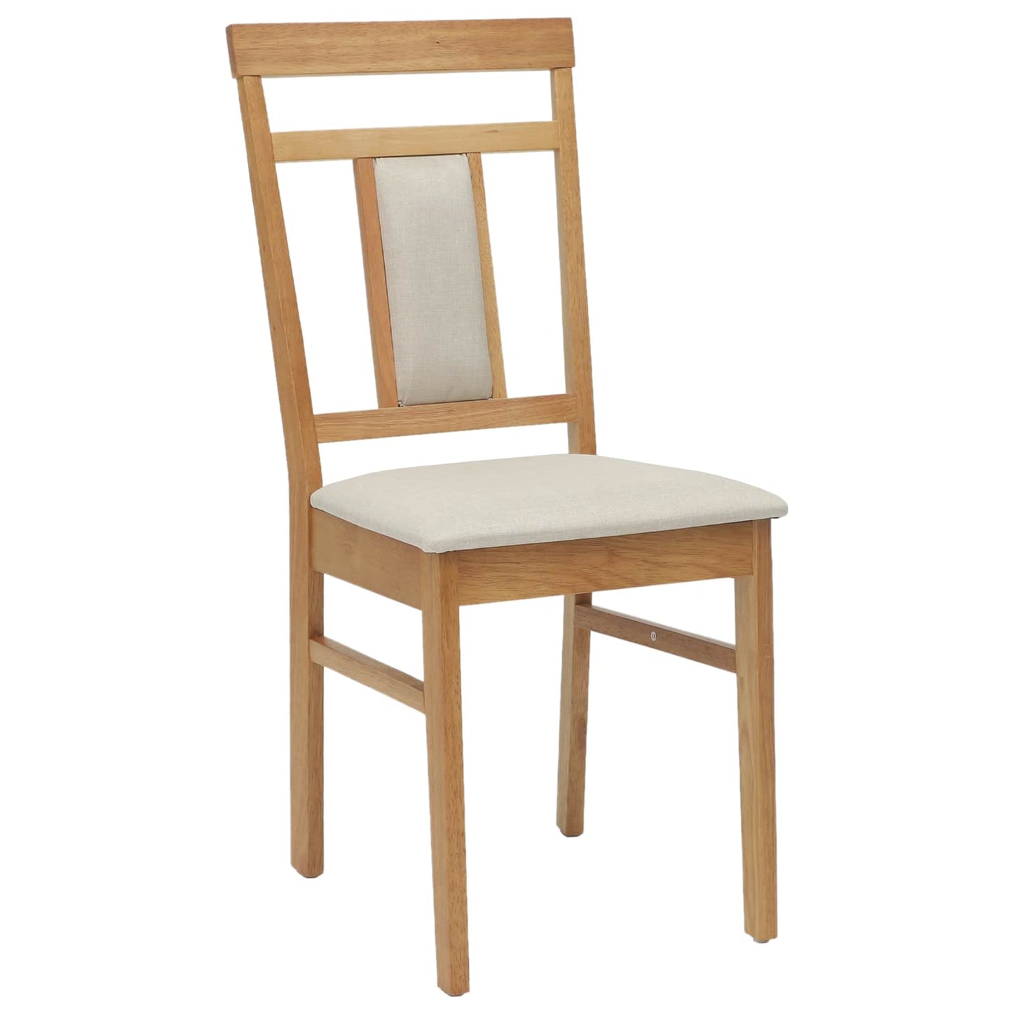 Eetkamerstoel 2 Pcs Massief Rubberhout Natuurlijk en licht