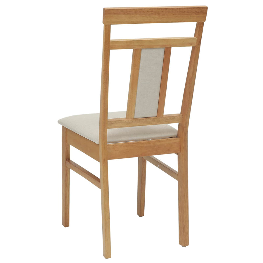 Eetkamerstoel 2 Pcs Massief Rubberhout Natuurlijk en licht