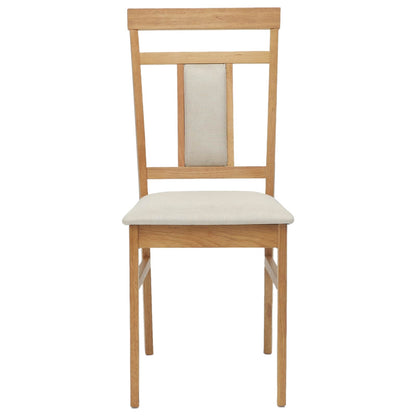Eetkamerstoel 2 Pcs Massief Rubberhout Natuurlijk en licht