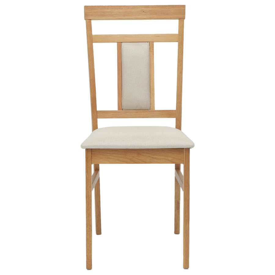 Eetkamerstoel 2 Pcs Massief Rubberhout Natuurlijk en licht