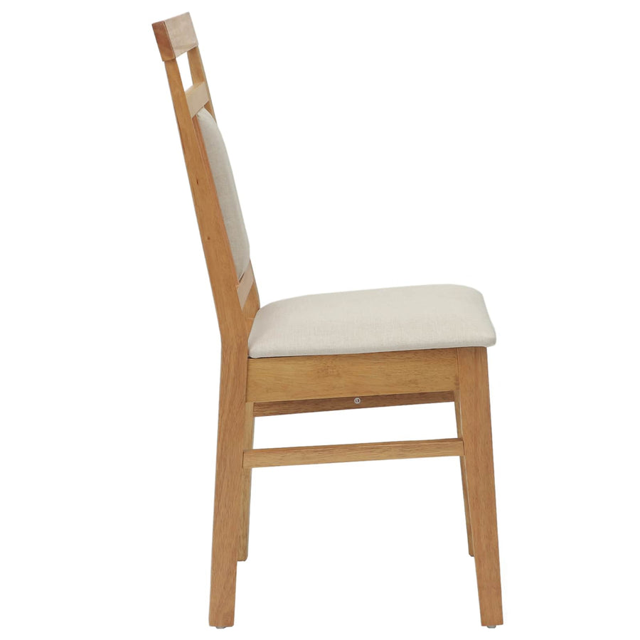 Eetkamerstoel 2 Pcs Massief Rubberhout Natuurlijk en licht