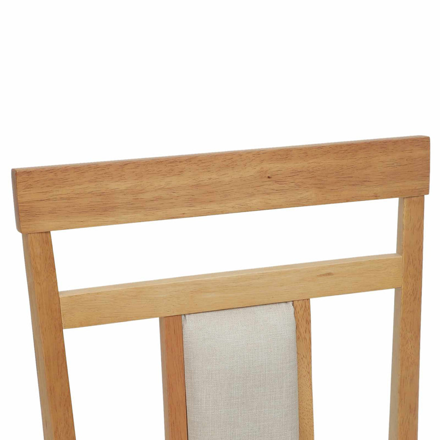 Eetkamerstoel 2 Pcs Massief Rubberhout Naturel