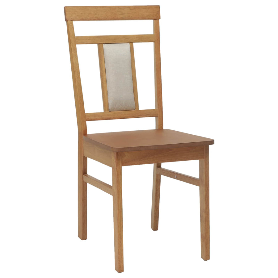 Eetkamerstoel 2 Pcs Massief Rubberhout Naturel