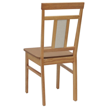 Eetkamerstoel 2 Pcs Massief Rubberhout Naturel