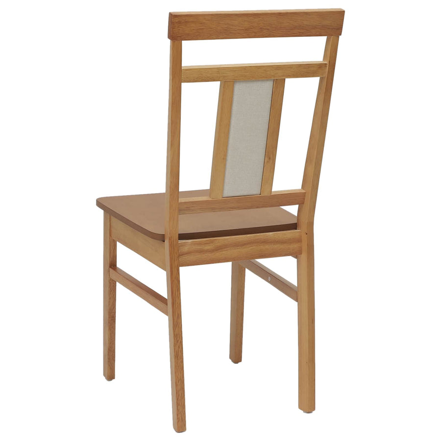 Eetkamerstoel 2 Pcs Massief Rubberhout Naturel