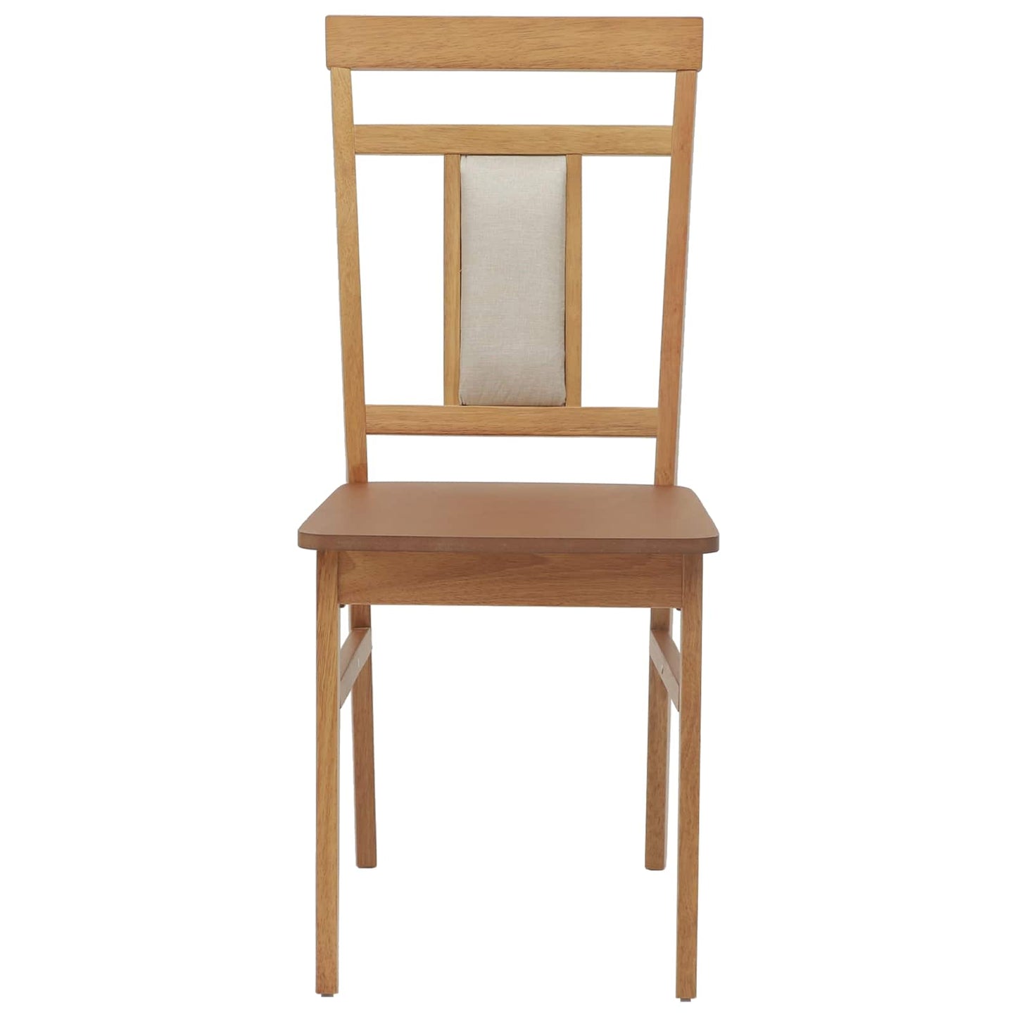 Eetkamerstoel 2 Pcs Massief Rubberhout Naturel