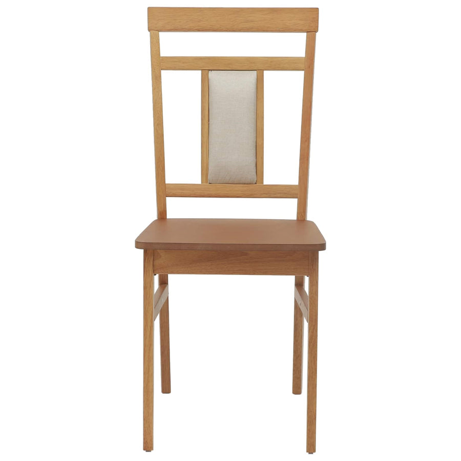 Eetkamerstoel 2 Pcs Massief Rubberhout Naturel