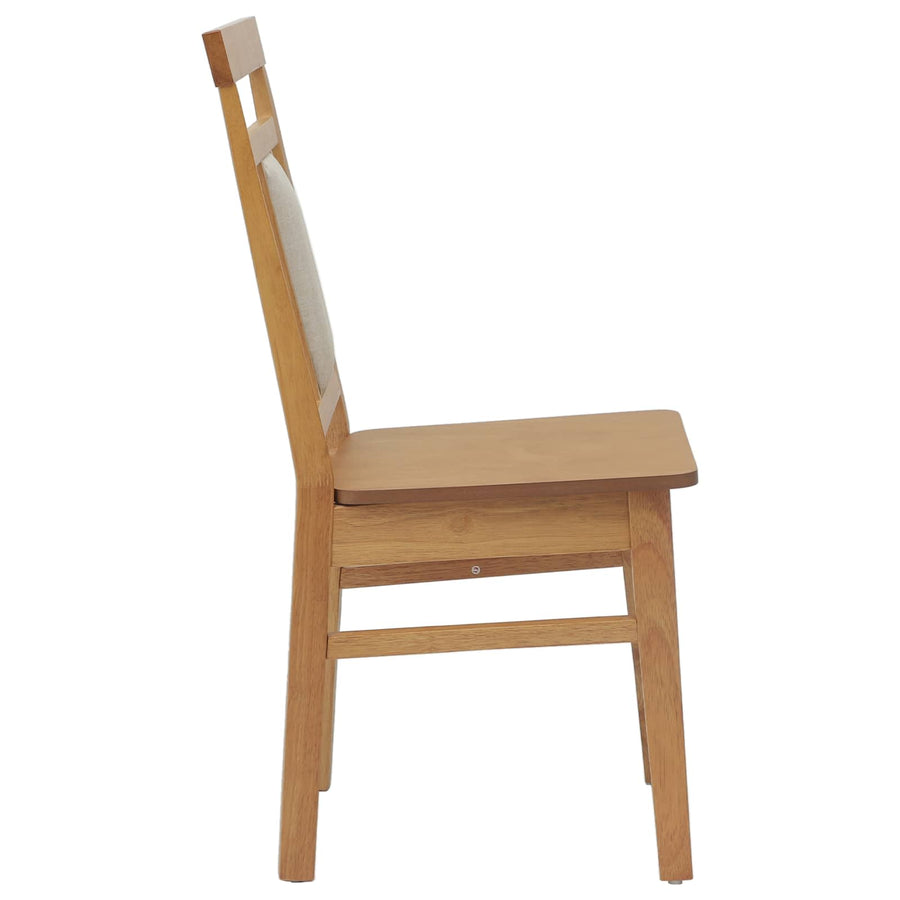 Eetkamerstoel 2 Pcs Massief Rubberhout Naturel