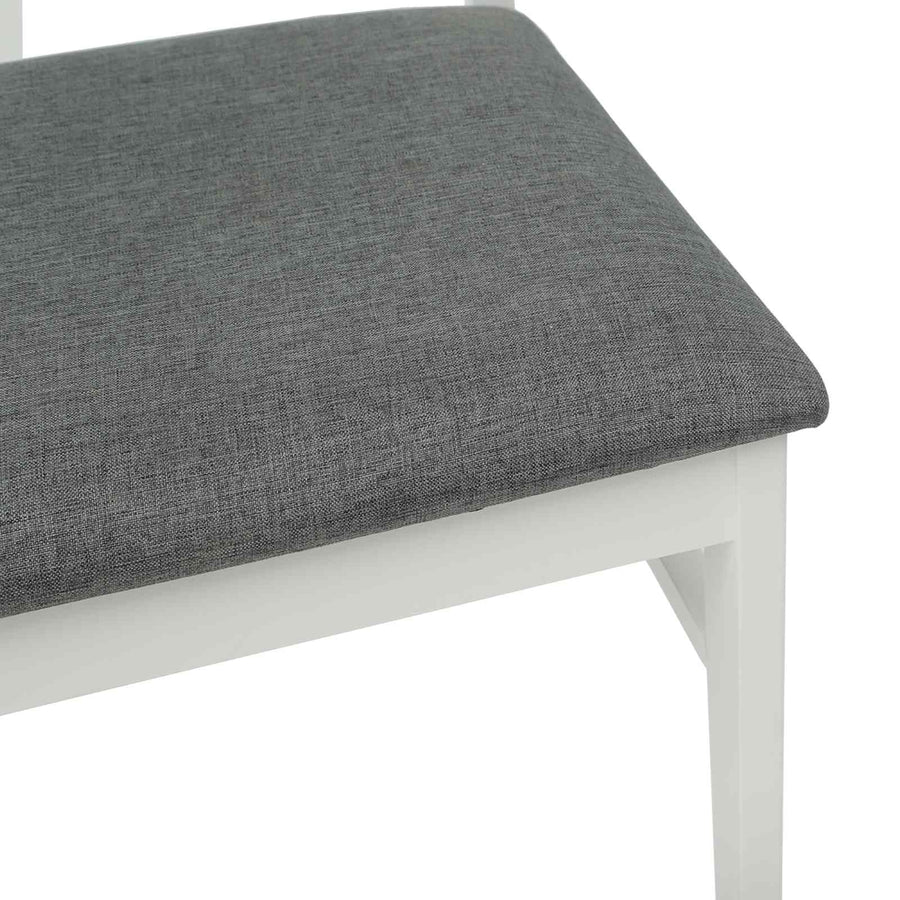 Eetkamerstoel 2 Pcs Massief Rubberhout Wit en grijs